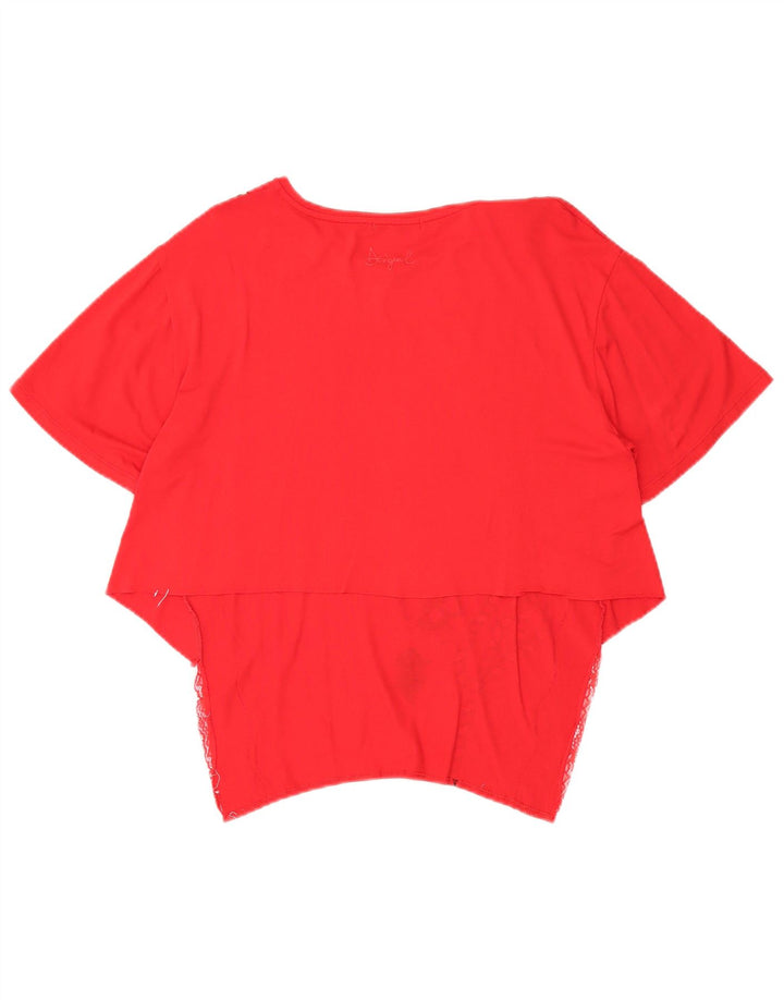 Bluză asimetrică pentru femei DESIGUAL UK 14, mare, roșu, floral