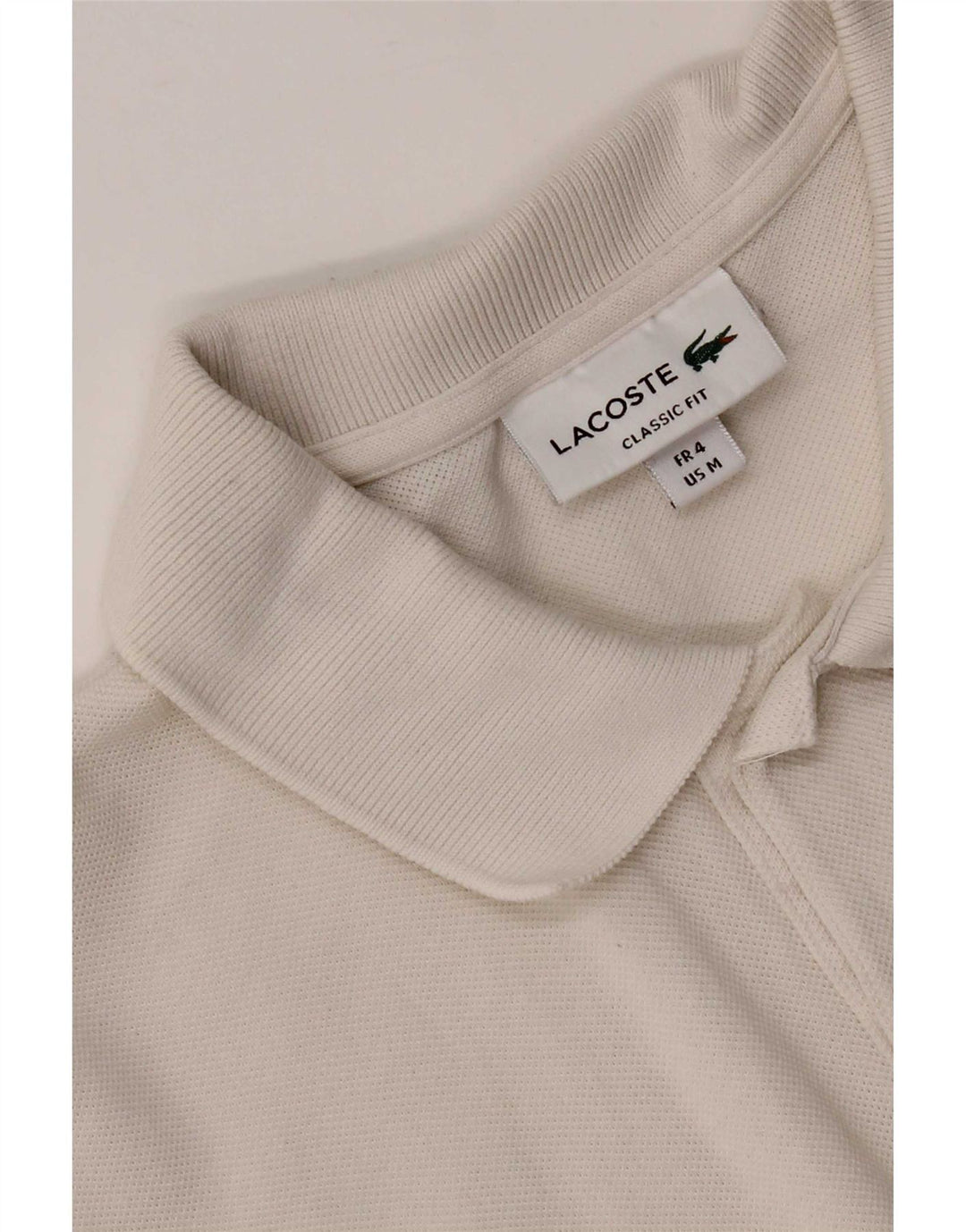Tricou polo Lacoste Classic Fit pentru bărbați, mărimea 4, alb mediu