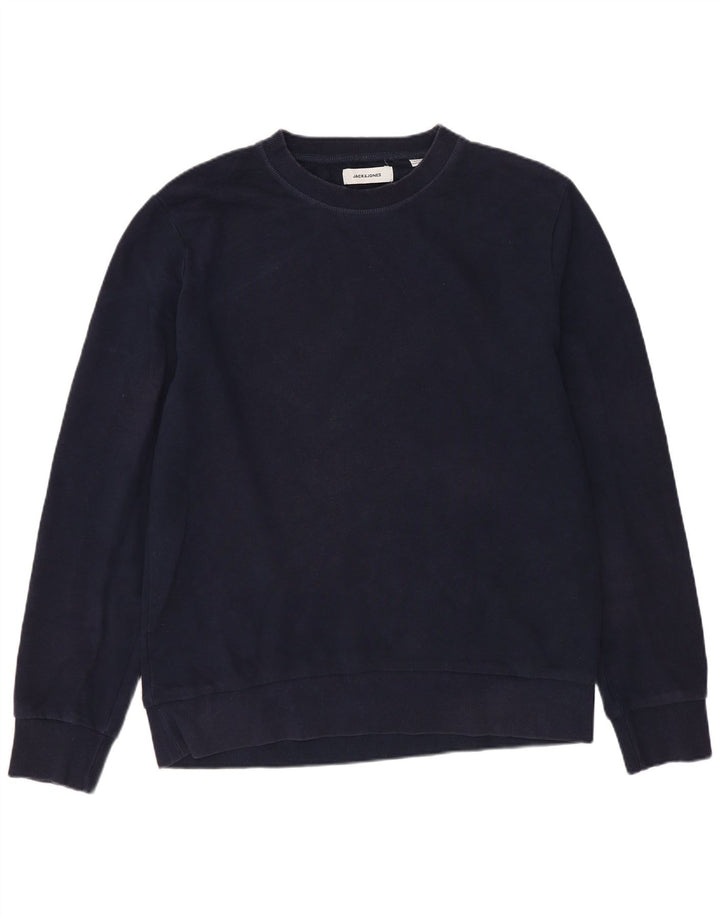 Pulover pentru bărbați Jack & Jones Pulover mediu din bumbac bleumarin