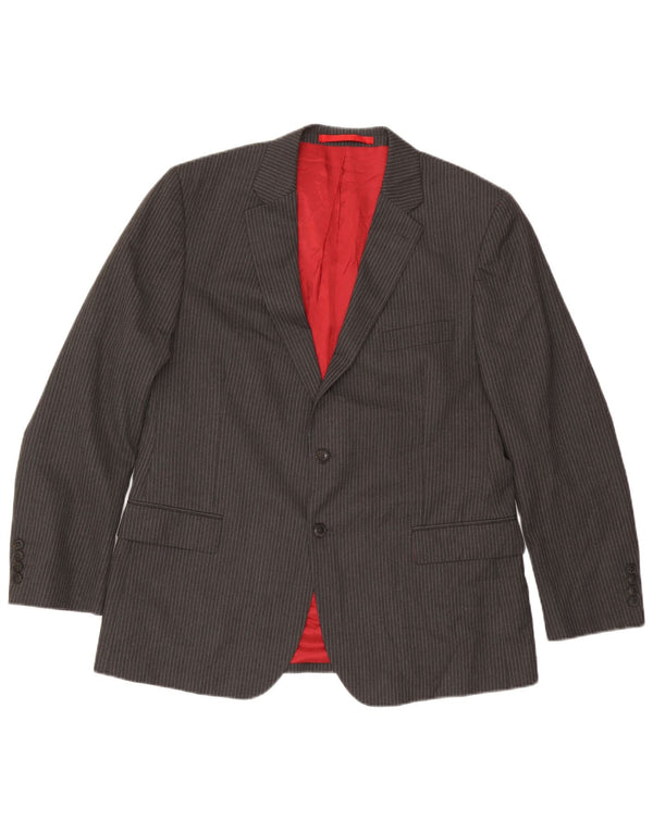 Jachetă pentru bărbați Marks & Spencer cu 2 nasturi, UK 44 XL, gri cu dungi