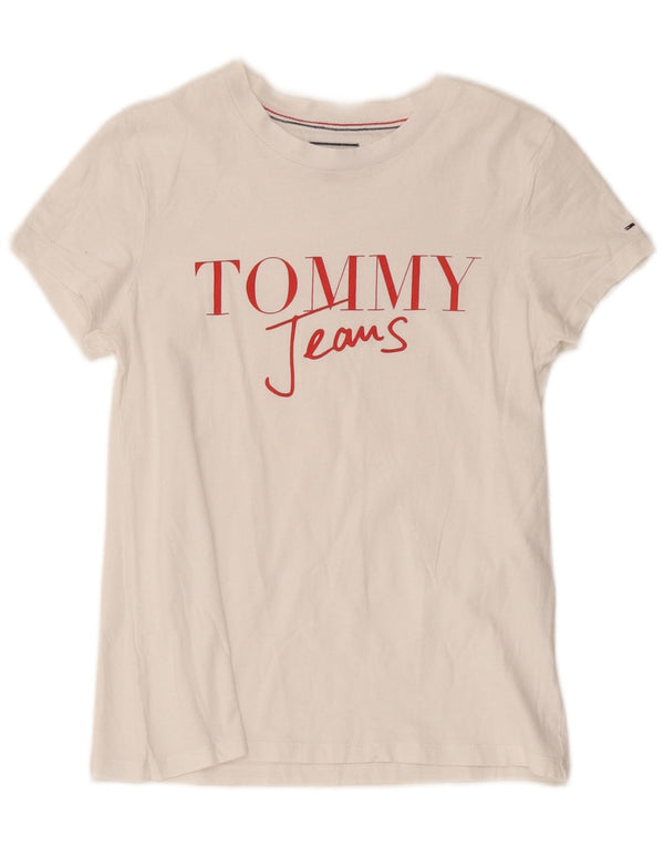 Tricou grafic Tommy Hilfiger pentru femei Top UK 6 XS Alb