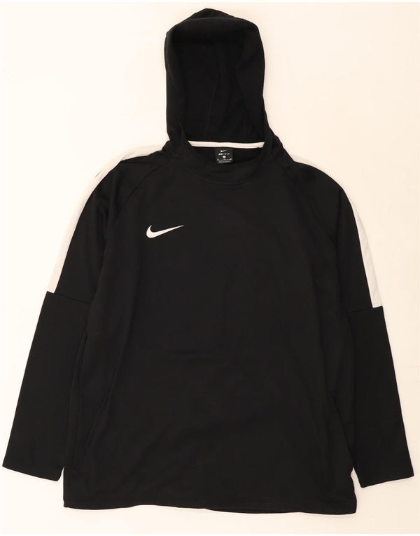 Top cu glugă pentru bărbați Nike Dri Fit cu mânecă lungă XL, negru, poliester color bloc