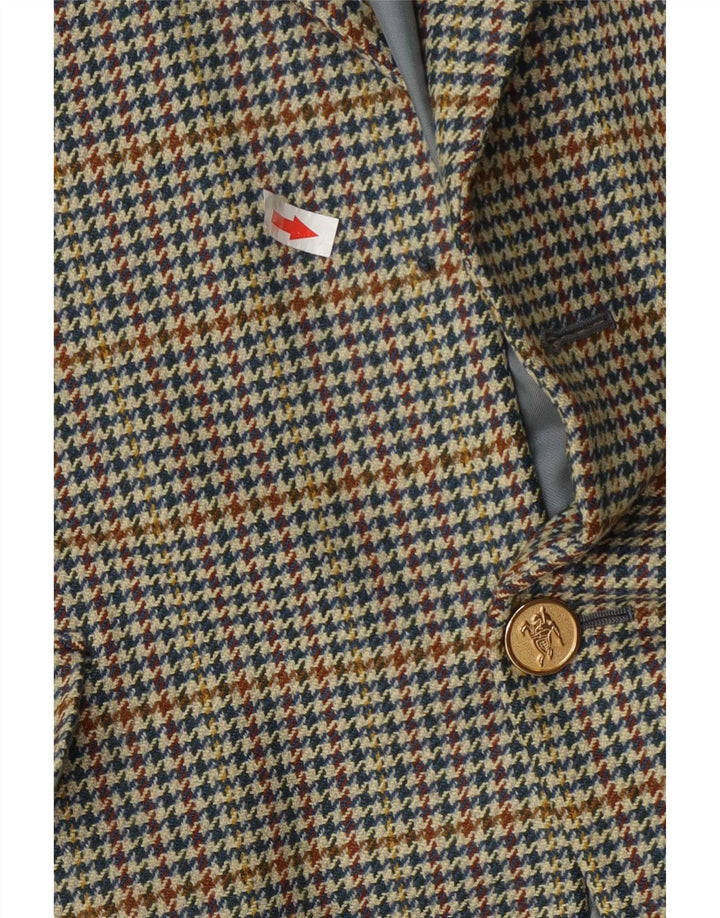 Burberrys Jachetă Blazer pentru bărbați cu 1 buton IT 50 Lână mare albastru Houndstooth