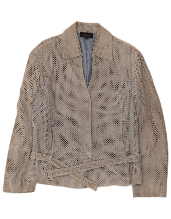 Luisa Spagnoli Jachetă de damă din piele intoarsa IT 48 XL din piele gri