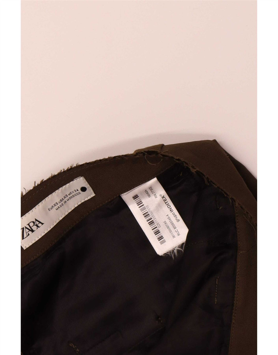 Pantaloni chino Bootcut pentru femei Zara XS W24 L33 Kaki Poliester