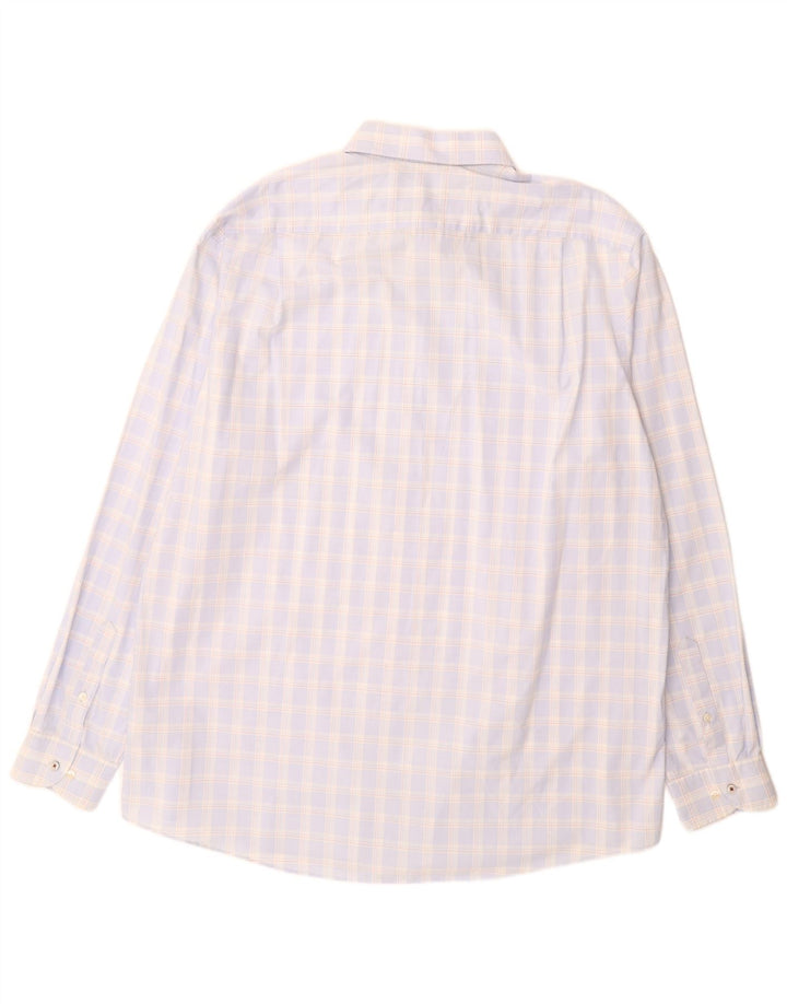 Cămașă înaltă pentru bărbați Tommy Hilfiger Mărimea 18 2XL Bumbac cu check albastru