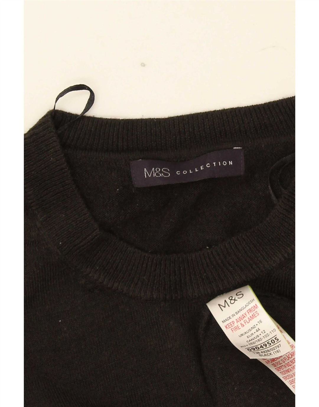 Pulover pentru femei Marks & Spencer cu decolteu triplu UK 16 mare negru