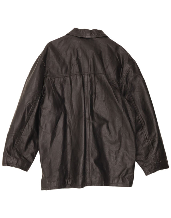 Jachetă de piele pentru bărbați VINTAGE IT 54 2XL din piele neagră