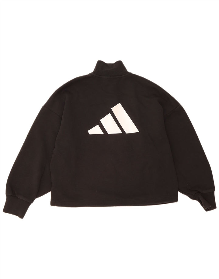 Pulover cu grafic supradimensionat Adidas pentru femei UK 12/14 Medium Negru