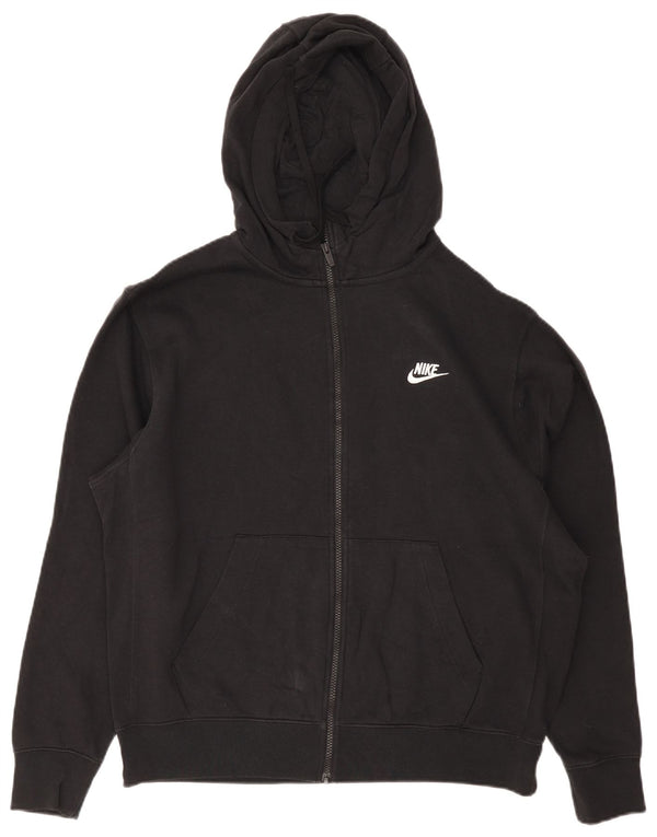 Pulover Nike pentru bărbați, cu fermoar, bumbac mare, negru