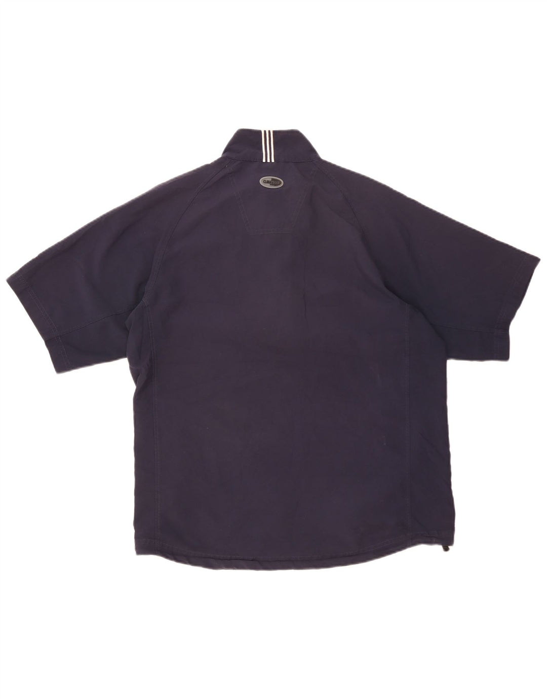 Trening pentru bărbați Adidas cu mânecă scurtă, cu fermoar și gât, pulover, albastru bleumarin mediu