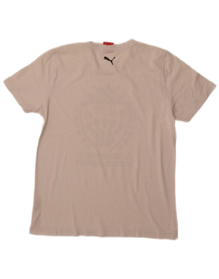 Tricou grafic PUMA pentru bărbați Top mic din bumbac alb