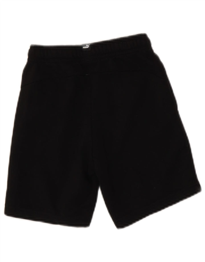 Pantaloni scurți sport grafic PUMA pentru băieți 5-6 ani, bumbac negru