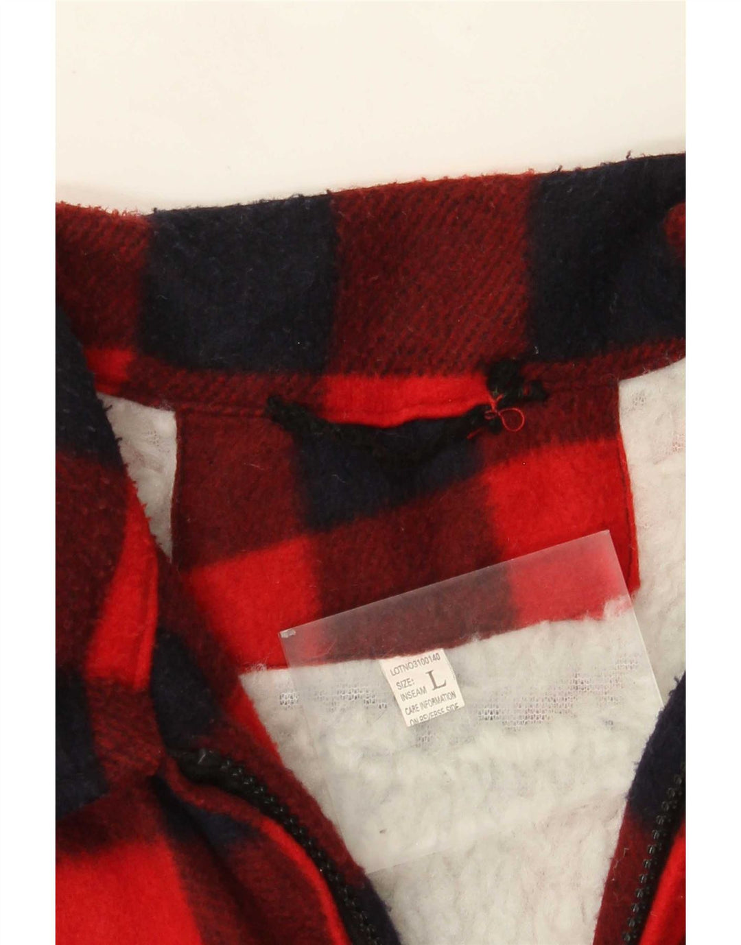 Cămașă vintage pentru bărbați din fleece Lumberjack, mare, roșu, poliester