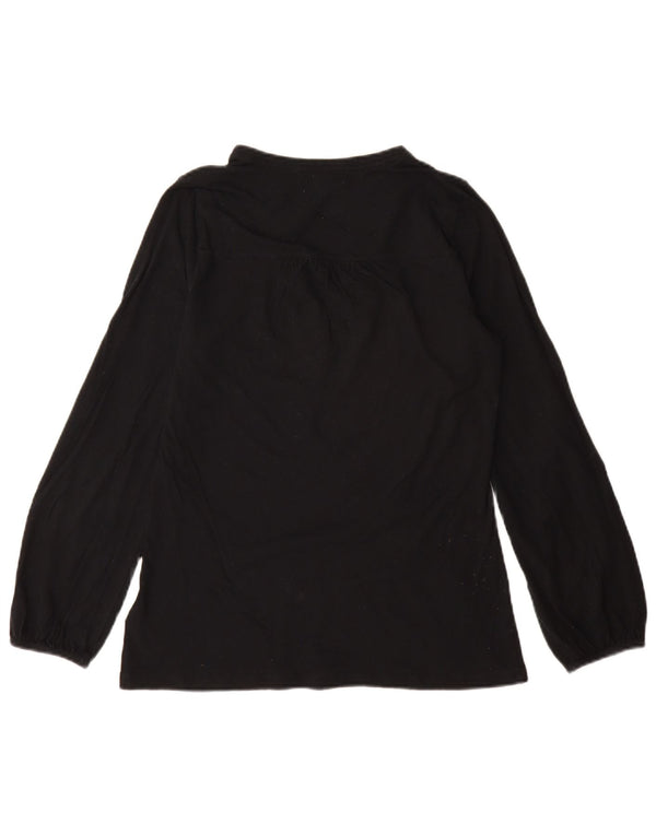 Bluză cu mânecă lungă pentru femei Ralph Lauren UK 12 Bumbac mediu negru