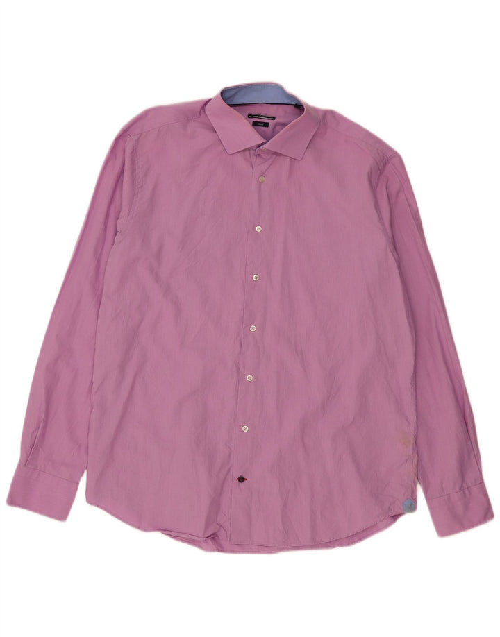 Cămașă croită pentru bărbați Tommy Hilfiger Mărimea 44 17 1/2 XL roz cu dungi