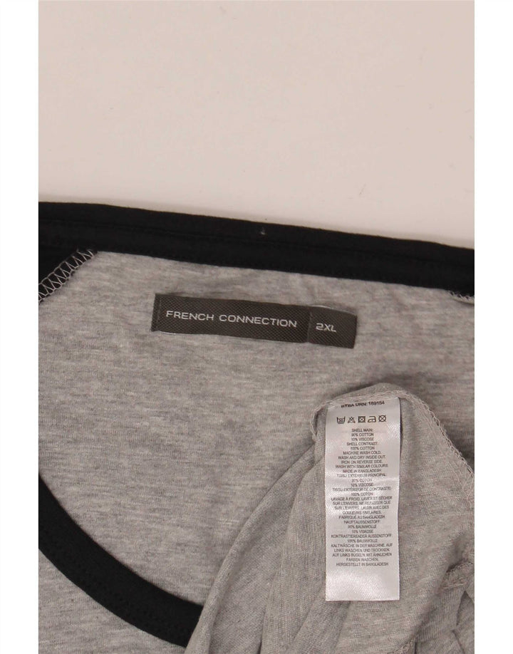 Top pentru bărbați French Connection cu mânecă lungă 2XL, gri, bumbac color bloc