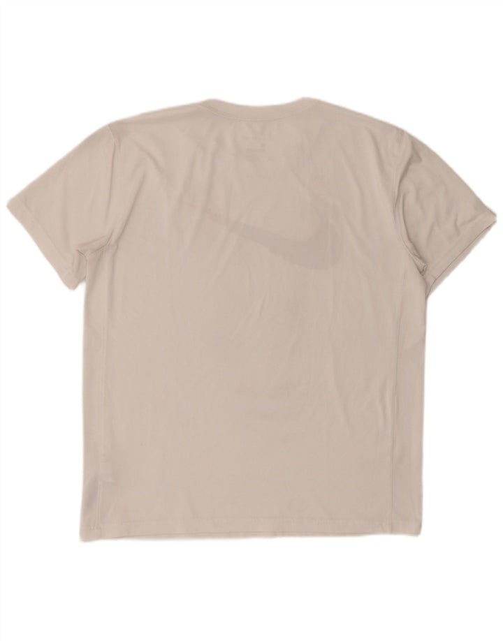Tricou grafic Nike Dri Fit pentru bărbați Top mare din poliester alb