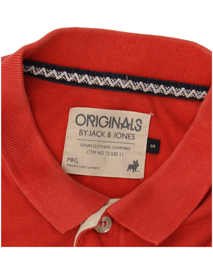 Jack & Jones Tricou polo cu grafică pentru bărbați, bumbac roșu mic