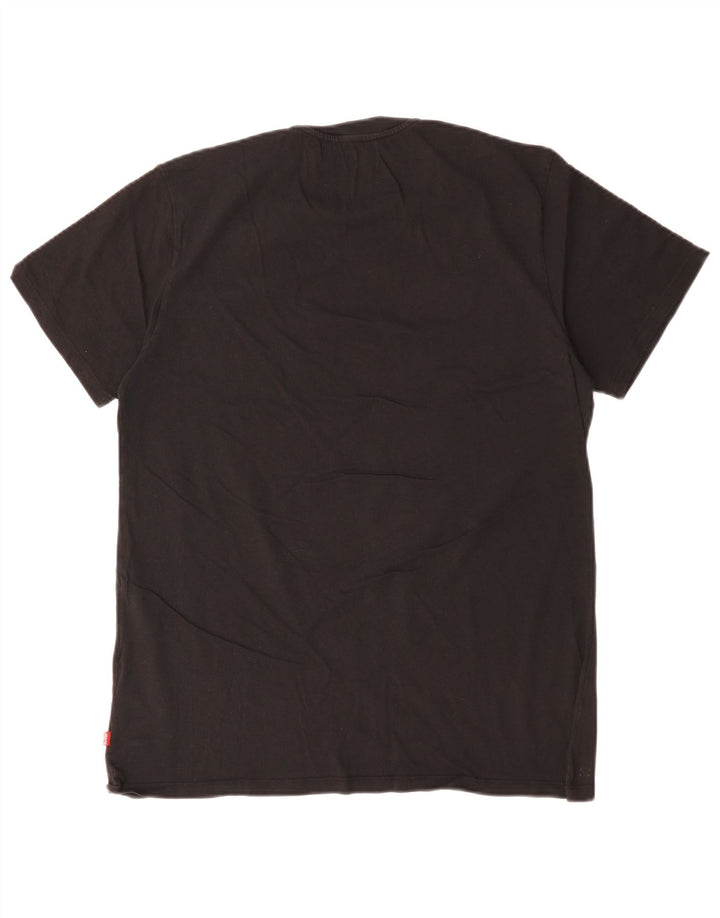 Tricou grafic Levi's pentru bărbați Top mare din bumbac negru