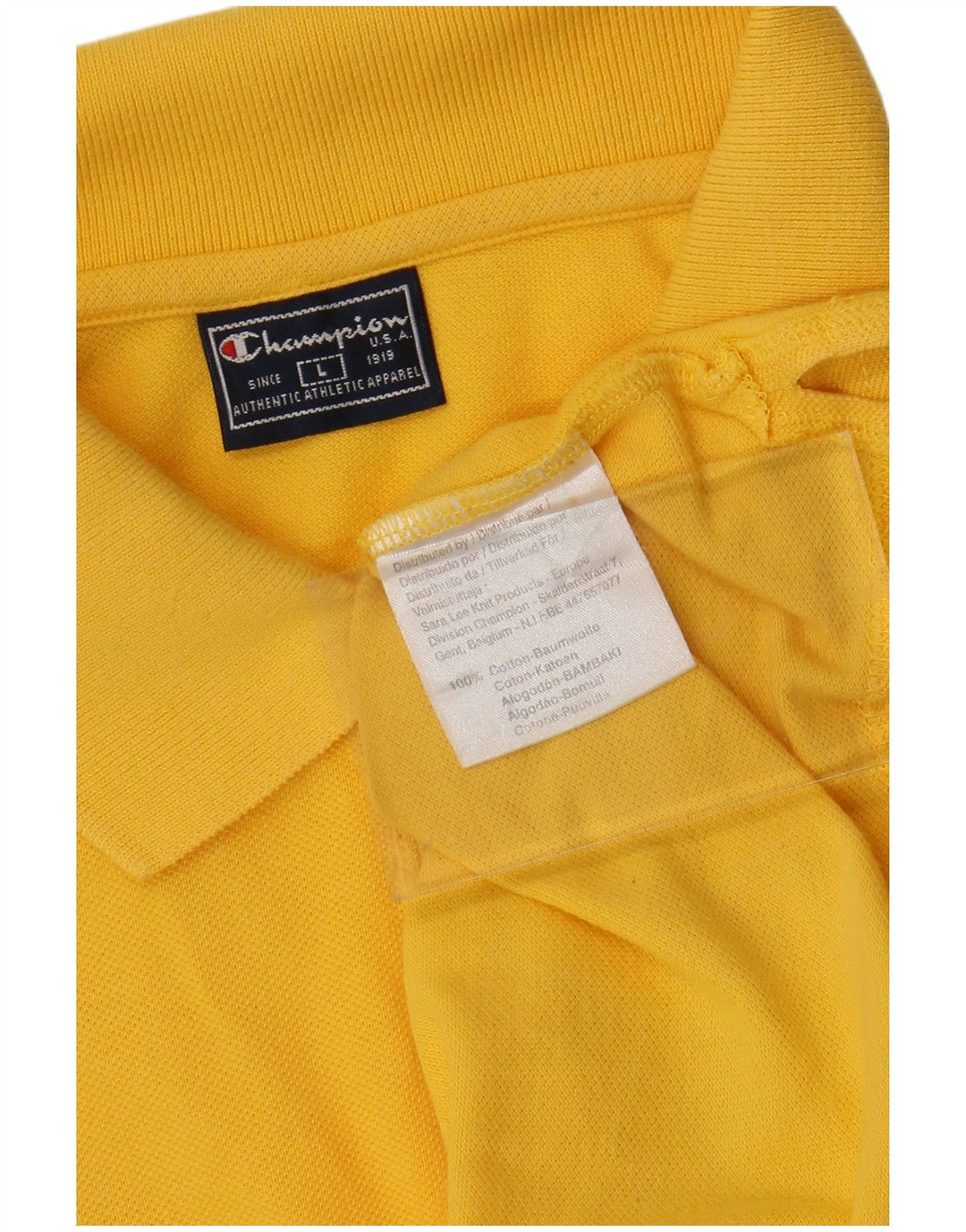 Tricou polo pentru bărbați CHAMPION, bumbac galben mare
