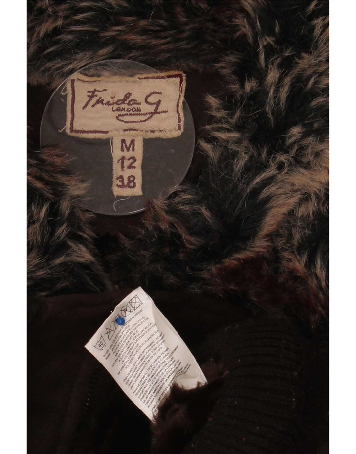 Bomber vintage pentru femei UK 12 Poliester maro mediu