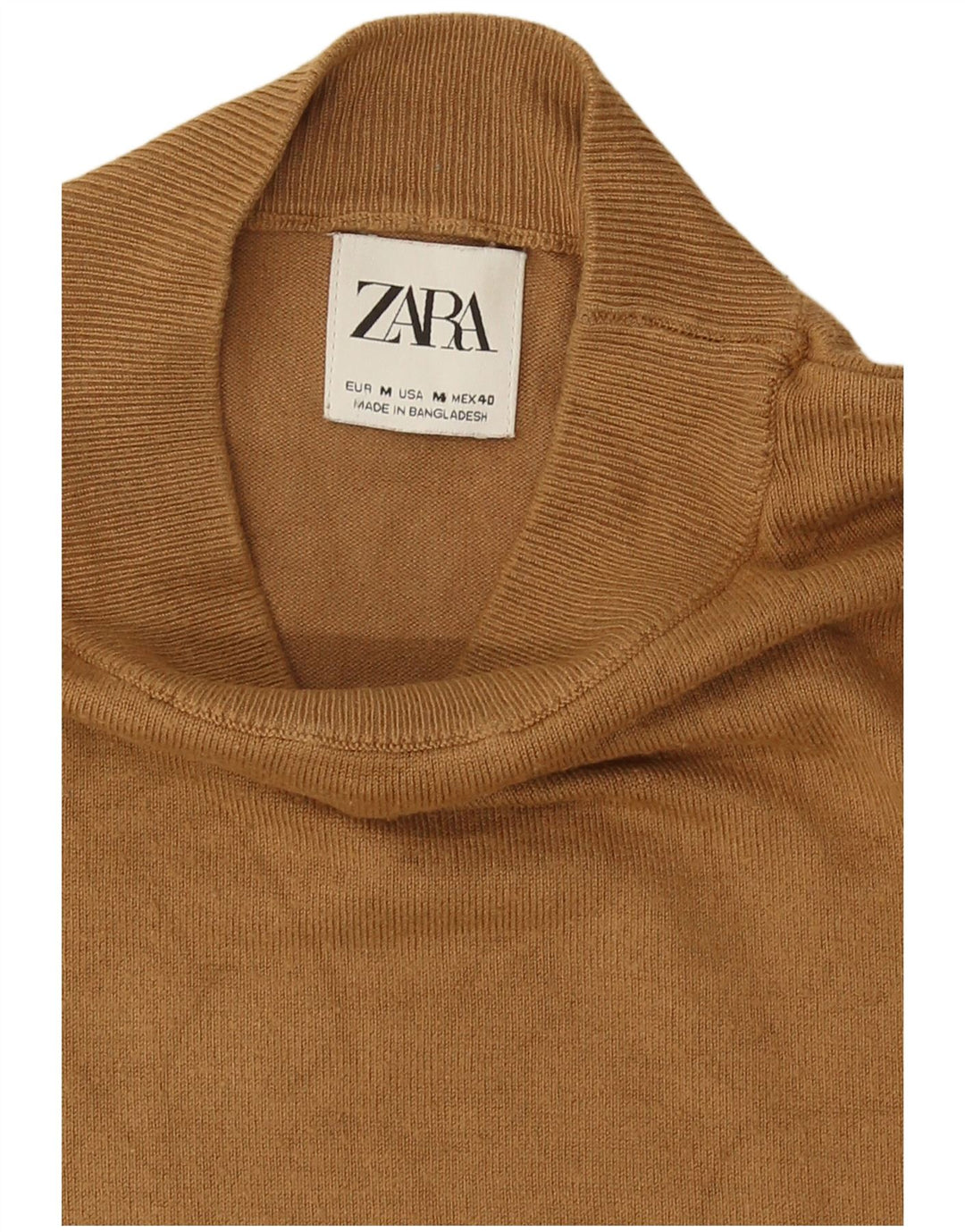 Pulover pentru bărbați Zara cu gât țestoasă, bej mediu