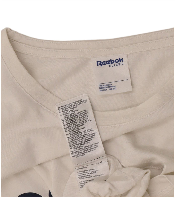 Tricou grafic clasic pentru bărbați Reebok Top mare din bumbac alb