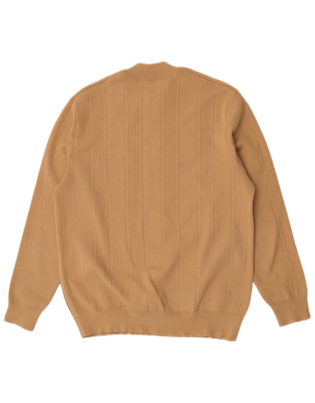 Pulover vintage pentru bărbați cu gâtul turnat, maro mediu