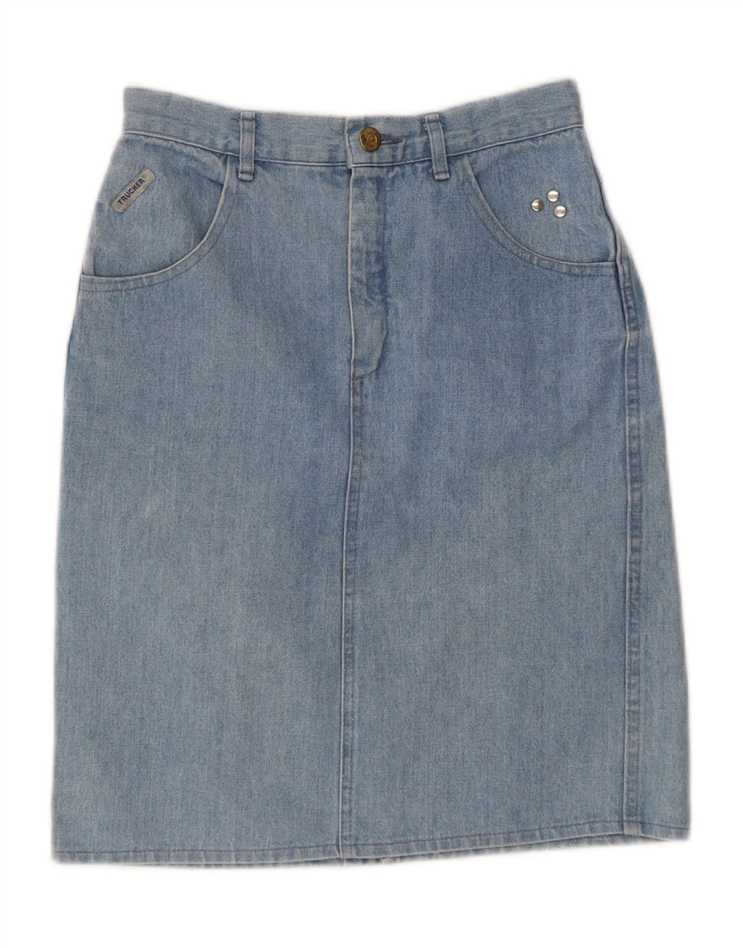 VINTAGE Womens Denim Skirt W24 XS Blue Vintage Vintage and Second-Hand Vintage from Messina Hembry 