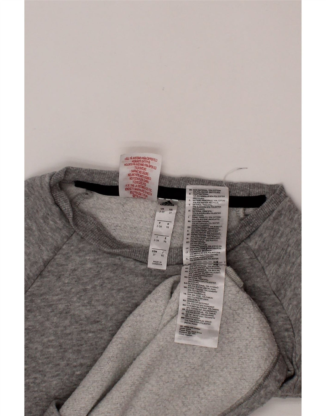 Pulover pentru băieți ADIDAS 2-3 ani, gri