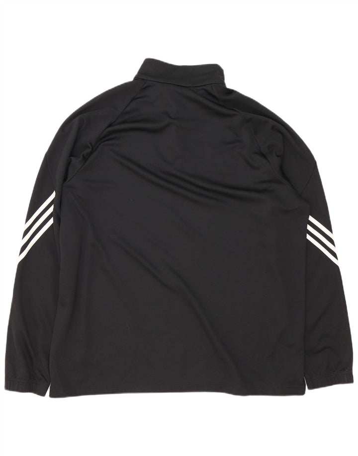 Adidas pentru bărbați Climalite Zip Neck Pullover Trening Top 2XL Negru Poliester