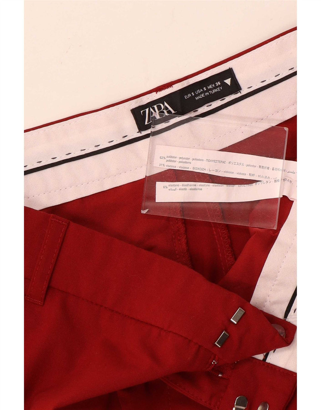 Pantaloni chino Bootcut pentru femei Zara Mici L26 L33 Poliester roșu