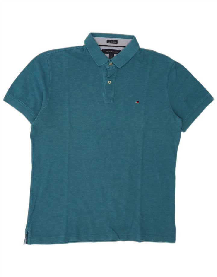 Tricou polo personalizat pentru bărbați Tommy Hilfiger, albastru mare