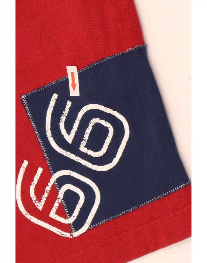 SERGIO TACCHINI Pantaloni scurți sport grafic pentru bărbați, bumbac roșu mare