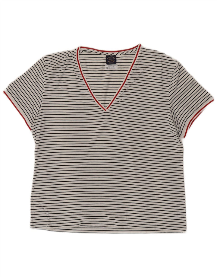Tricou pentru femei PAUL & SHARK Top UK 18 XL Bumbac cu dungi albe