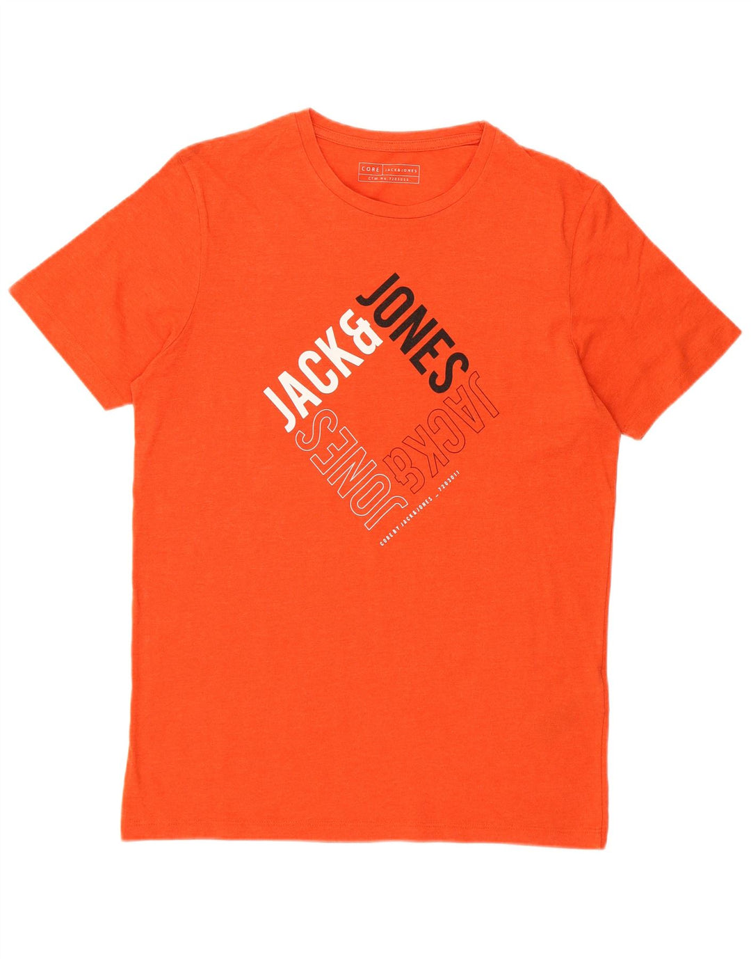 JACK & JONES Mens Core Graphic T-Shirt Top Large Orange Cotton