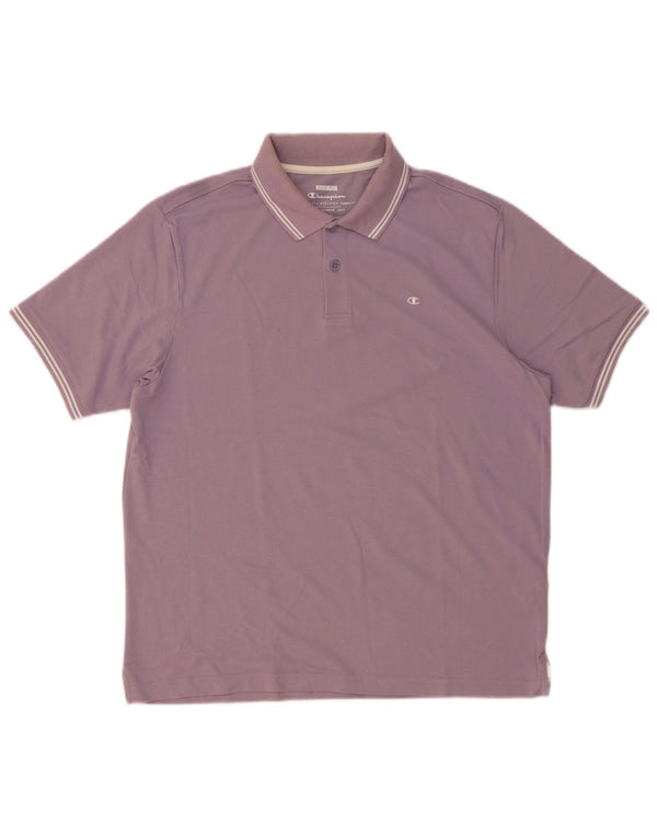 Cămașă polo pentru bărbați Champion Easy Fit, bumbac cu dungi violet mediu