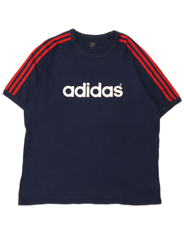 Tricou grafic pentru bărbați Adidas Top XL Bumbac bleumarin