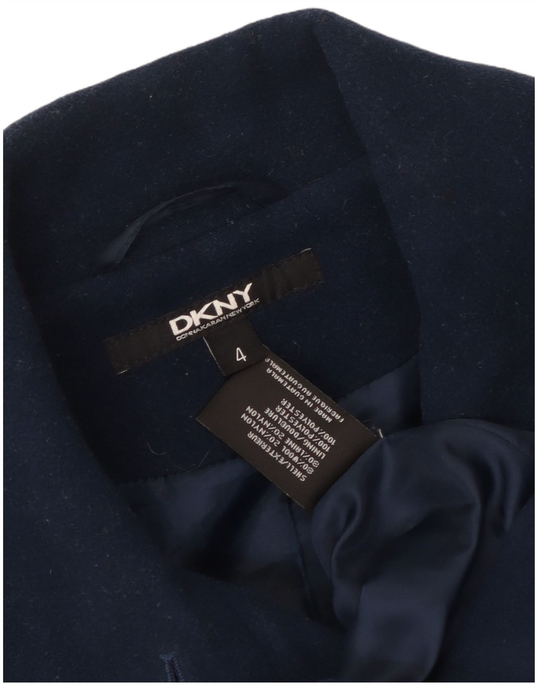 Pardesiu Dkny pentru femei US 4 Small Blue Marine Lână