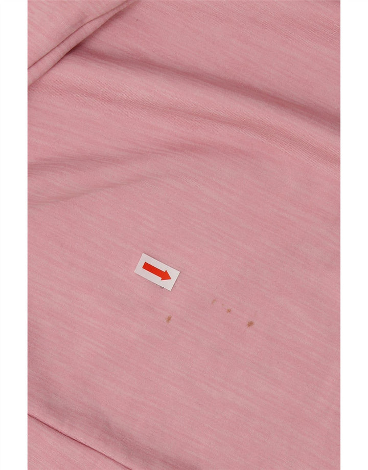 NIKE Womens Top Long Sleeve UK 14 Medium Pink Flecked Polyester