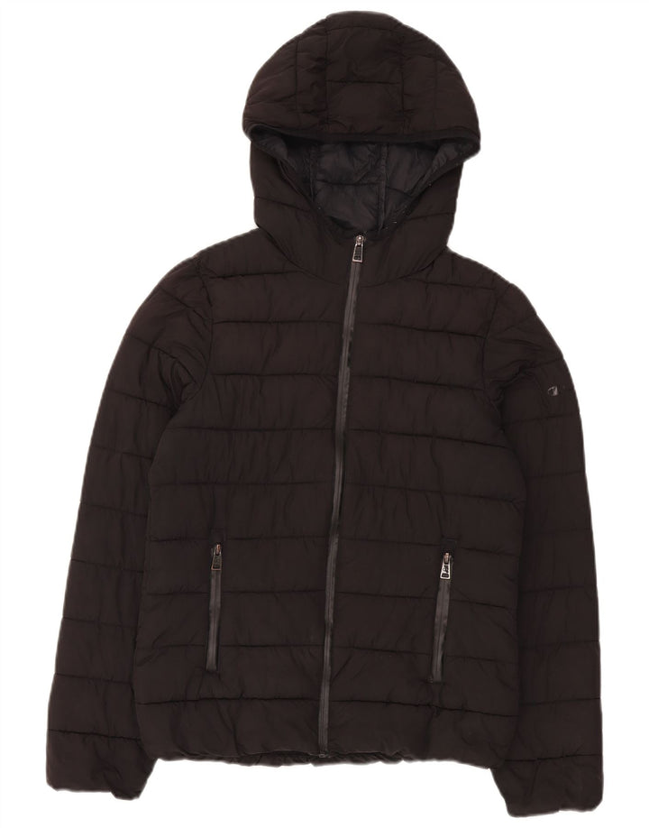 Jachetă căptușită cu glugă pentru femei Champion UK 10 Poliester negru mic