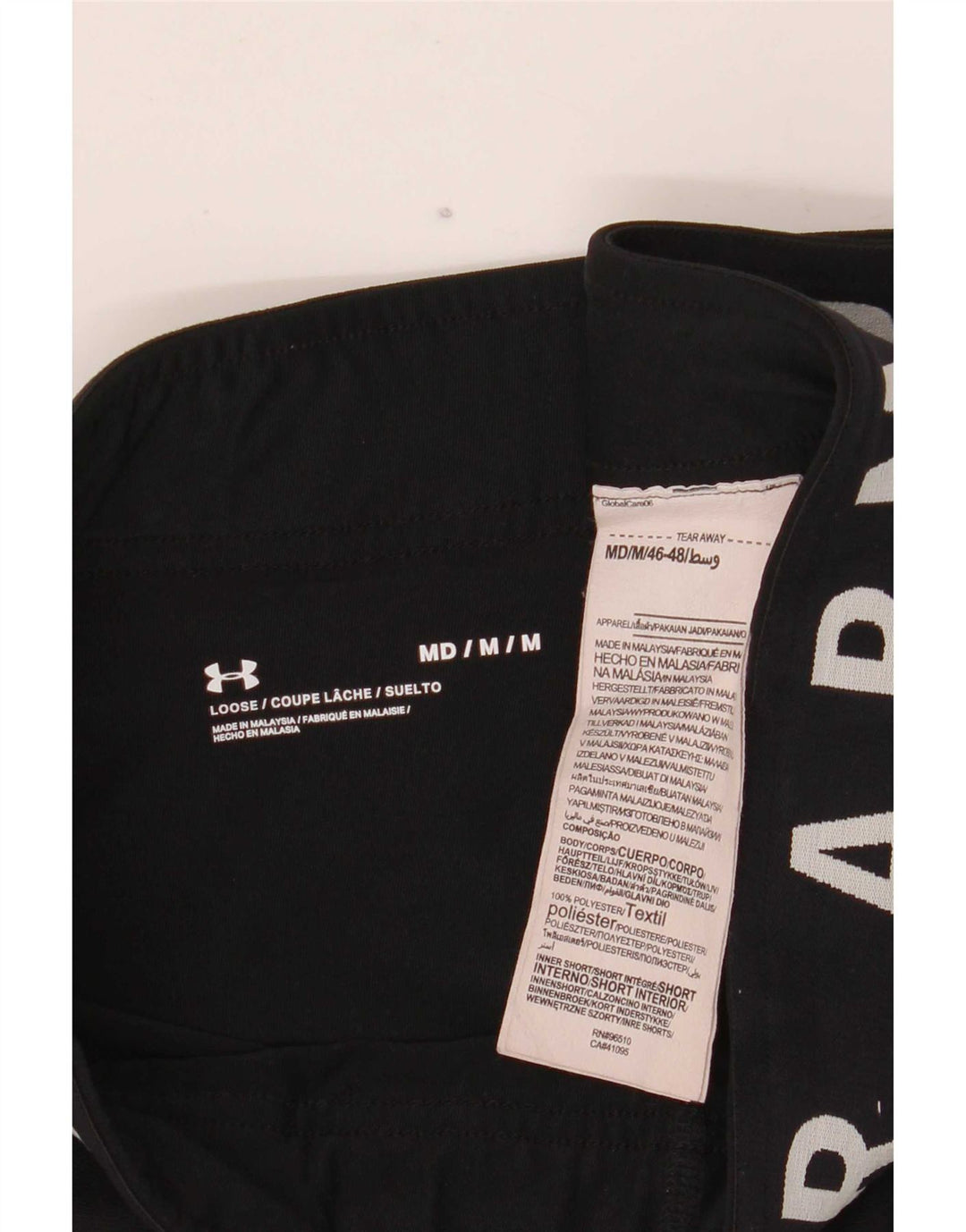 Pantaloni scurți sport grafic Under Armour pentru femei UK 14 Medium Black Poliester