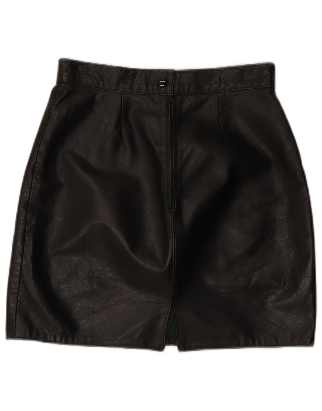 Fustă Mini din piele Vintage pentru femei IT 44 Medium W26 Piele neagră
