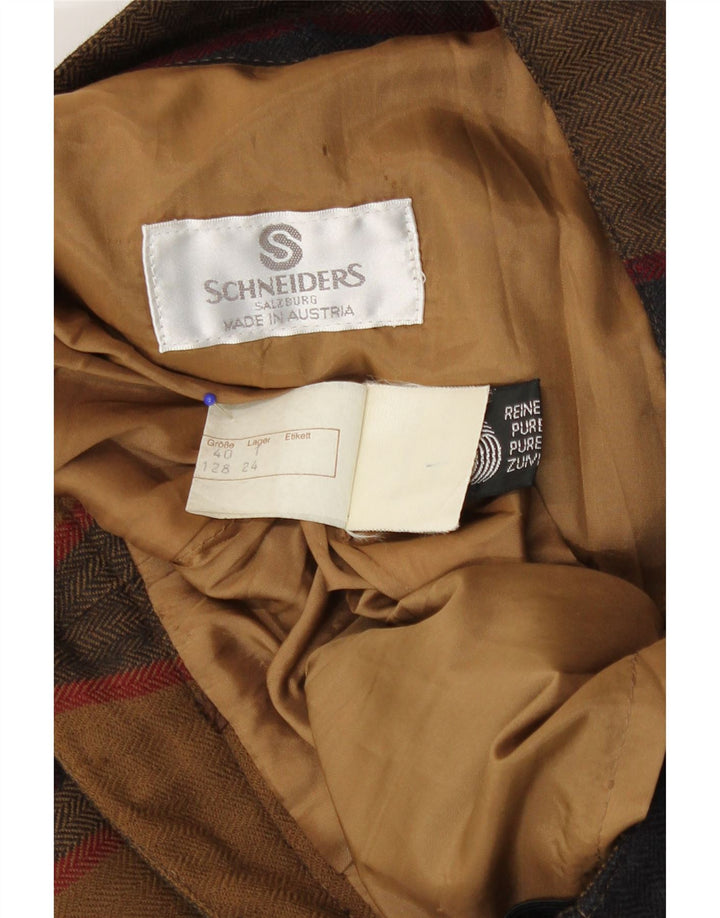 Fusta A-Line pentru femei Schneiders EU 40 Medium W28 Brown Check Lână nouă