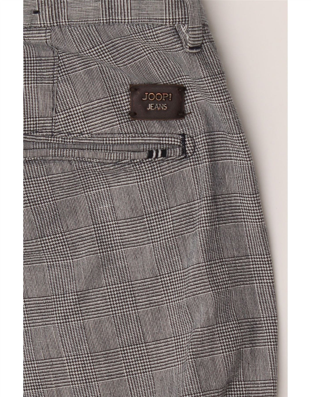 JOOP Mens Slim Chino Trousers W30 L30 Grey Check Cotton Vintage Joop and Second-Hand Joop from Messina Hembry 