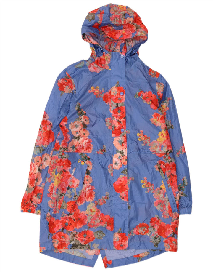 Pelernă de ploaie cu glugă pentru femei Joules UK 12 Medium Blue Floral Poliester