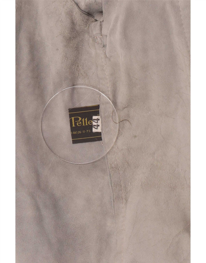 Camasa de piele intoarsa pentru femei vintage IT 44 Piele albastra medie