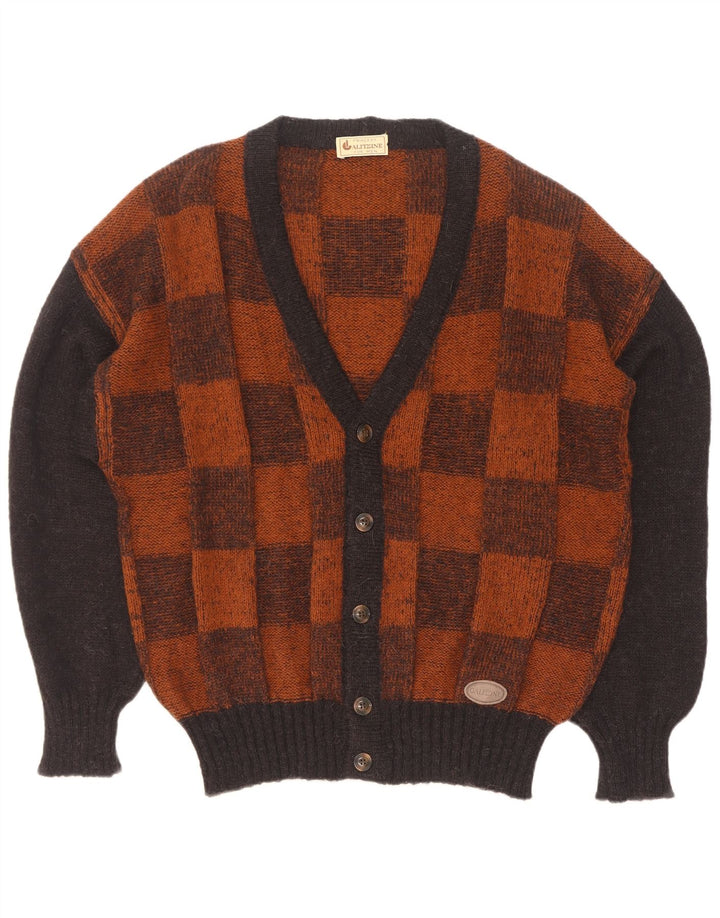 Cardigan Vintage pentru bărbați, mare, maro, geometric