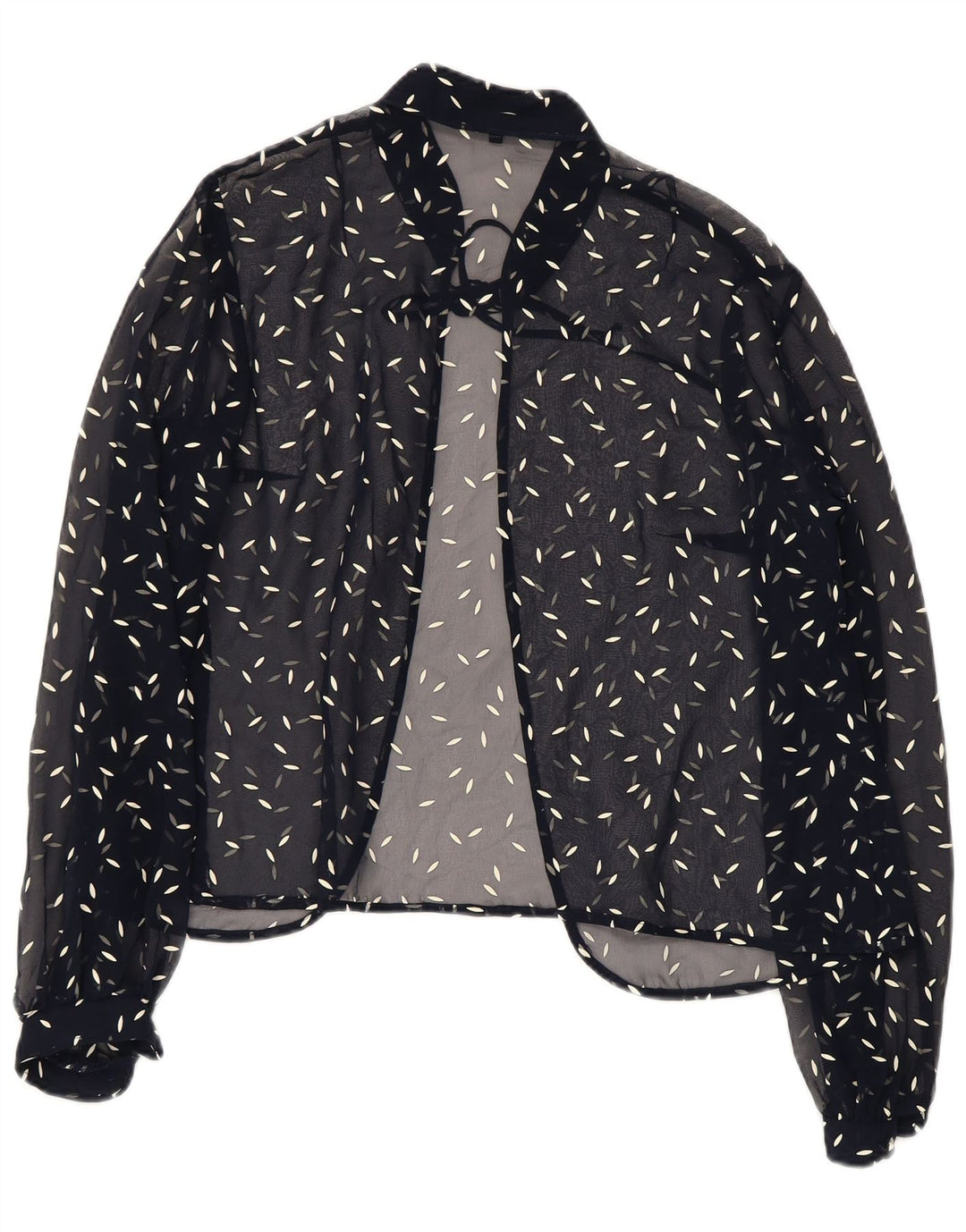 Bluză cămașă cu model abstract pentru femei VINTAGE UK 22 3XL bleumarin